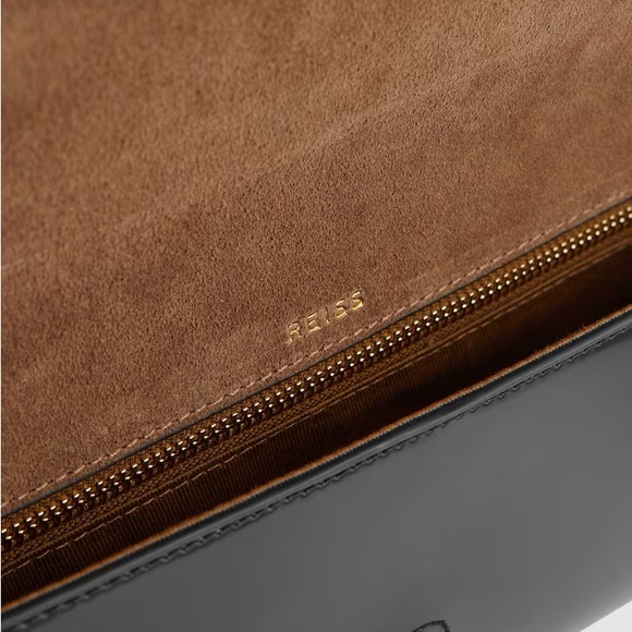 Reiss Black Clutch with Gold Accent - Picture 5 of 9